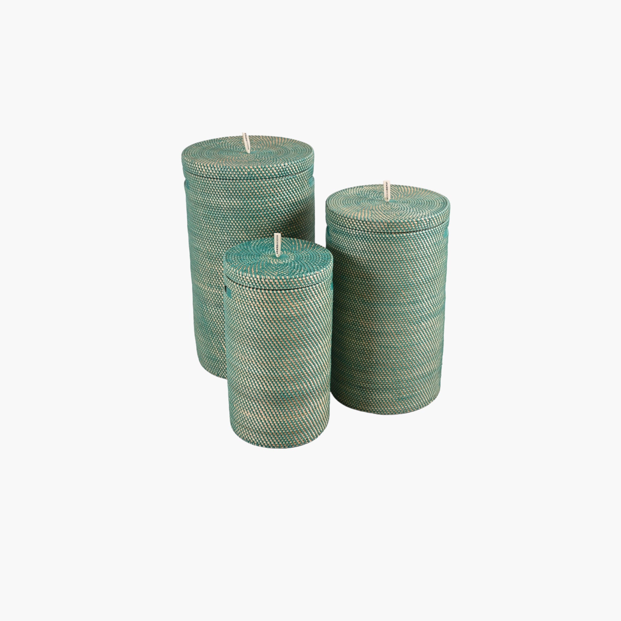 Bambuskurv i grøn genbrugsplast