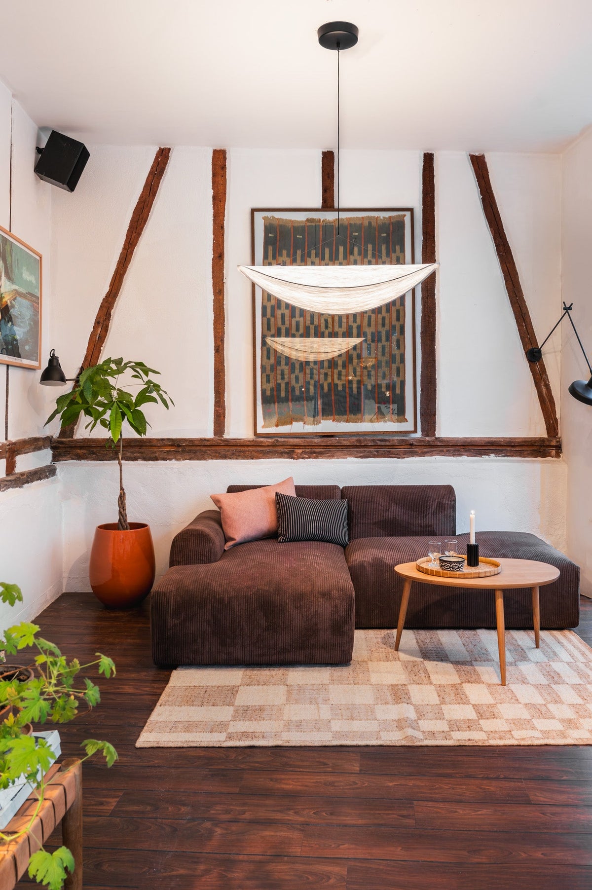 Willow gulvtæppe i jute, Beige, i stue