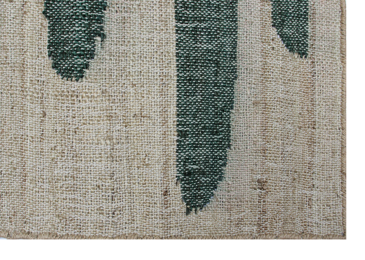 Willow gulvtæppe i jute og uld, Moss Green