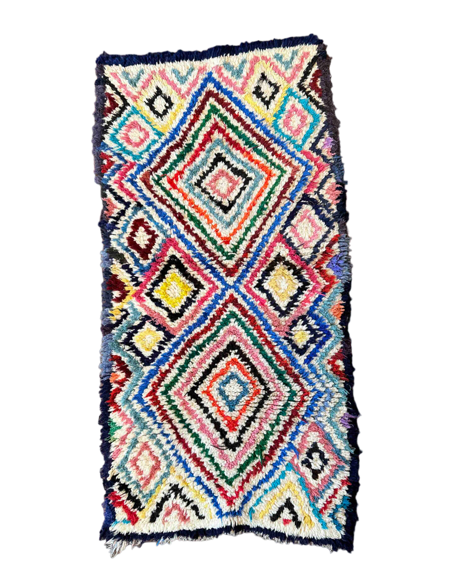 Marokkansk Beni Ouarain-tæppe multifarvet.