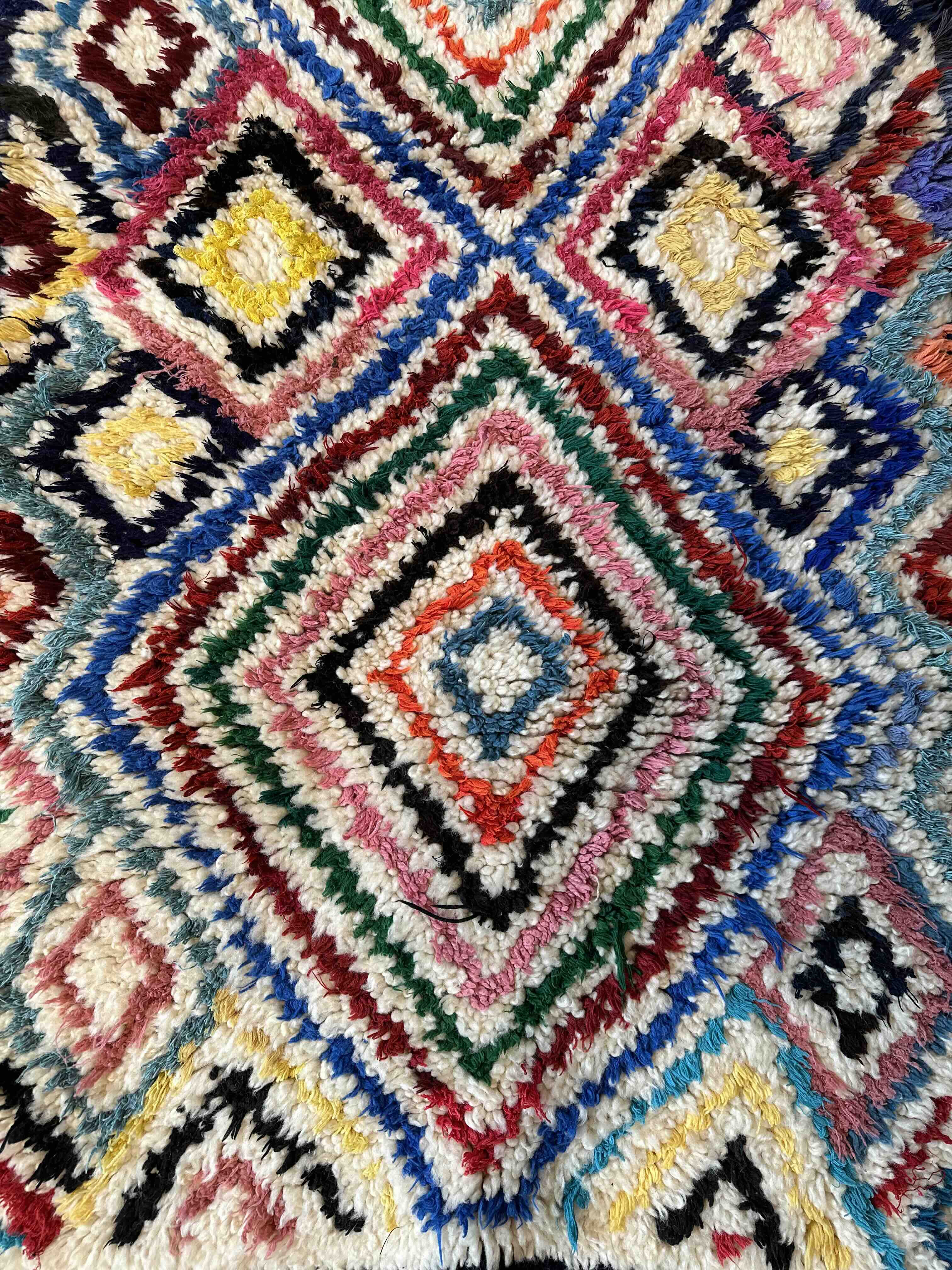 Marokkansk Beni Ouarain-tæppe multifarvet.