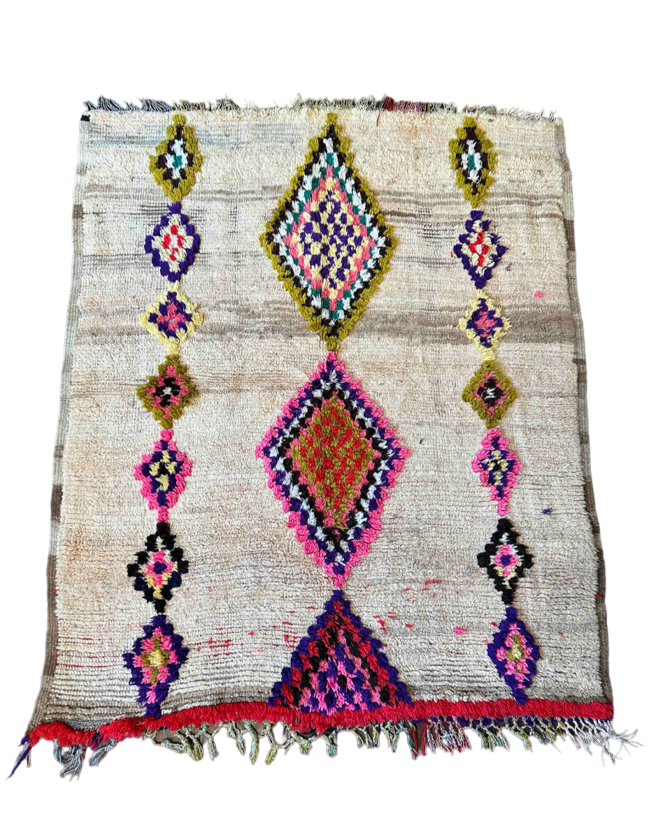 Eksklusivt Marokkansk Beni Ouarain Tæppe.