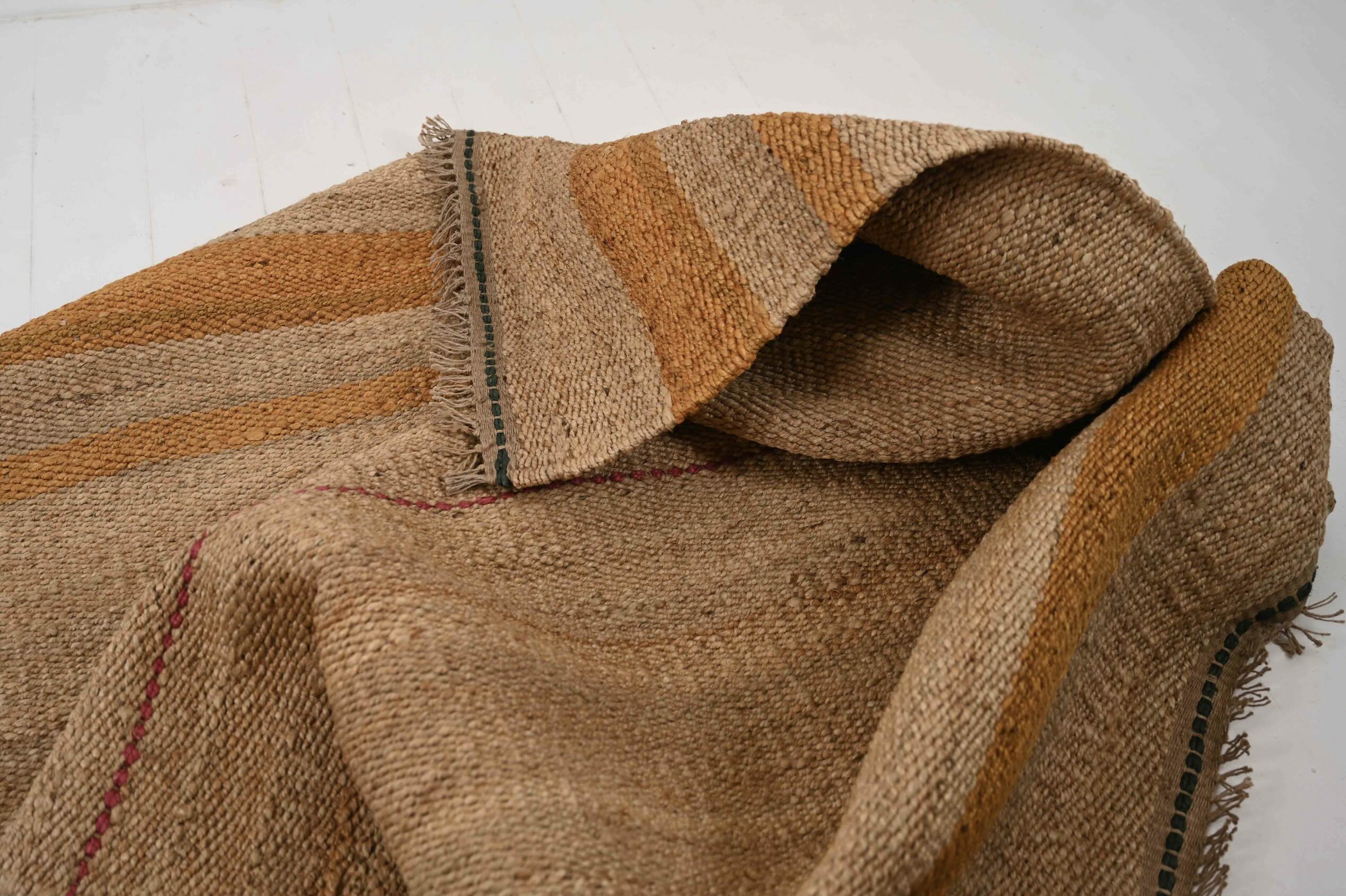 Jute Gulvtæppe – Raps – Gul & Naturfarvet