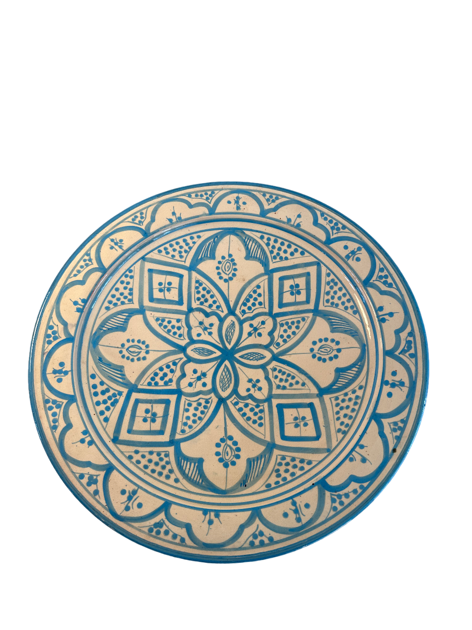 Marokkanske lyseblå / hvid Keramiske Fade