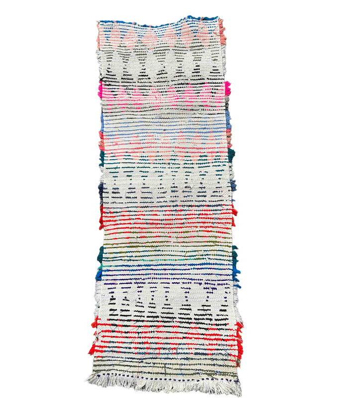 Marokkanske multifarvede Boucherouite-tæpper/løber.