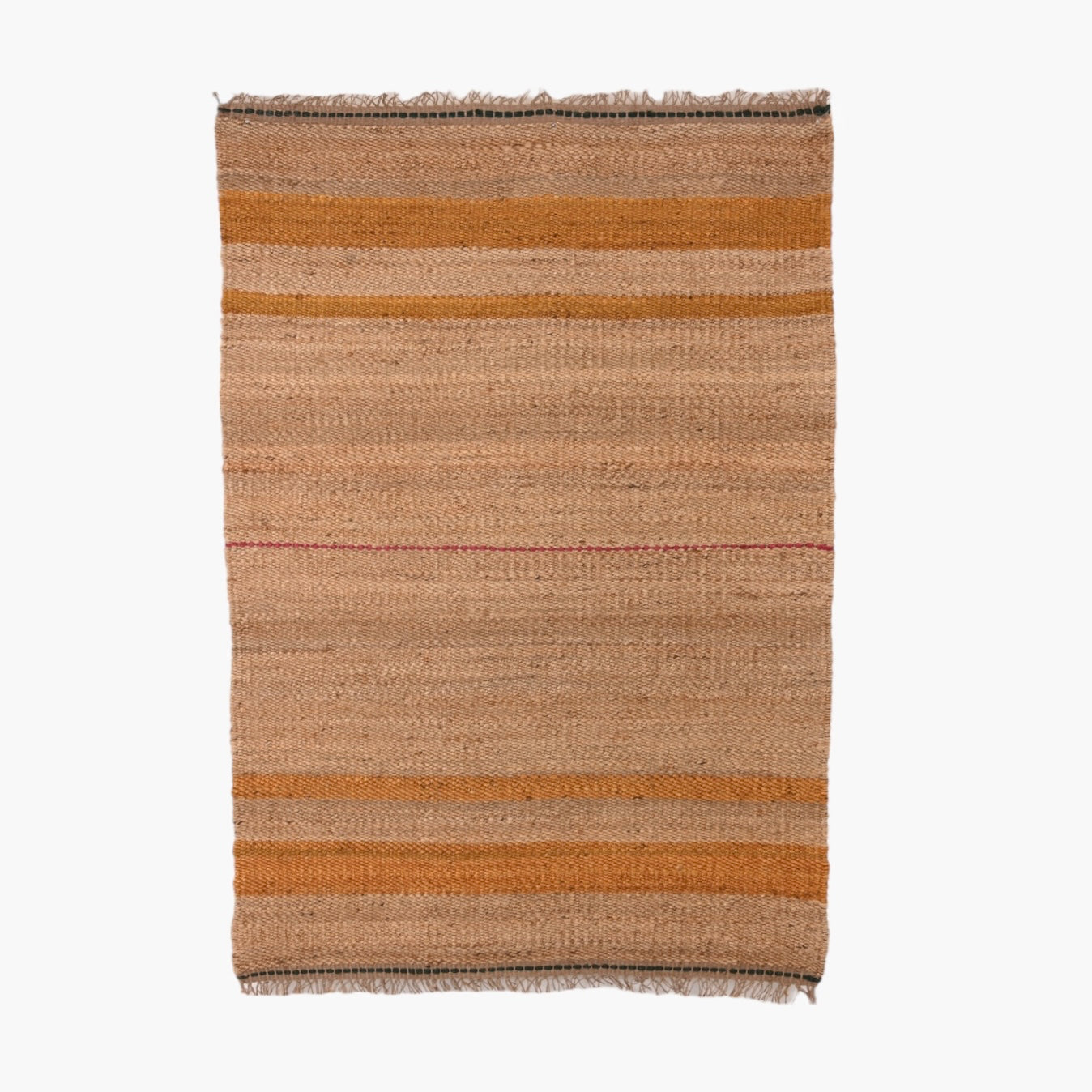 Jute Gulvtæppe – Raps – Gul & Naturfarvet