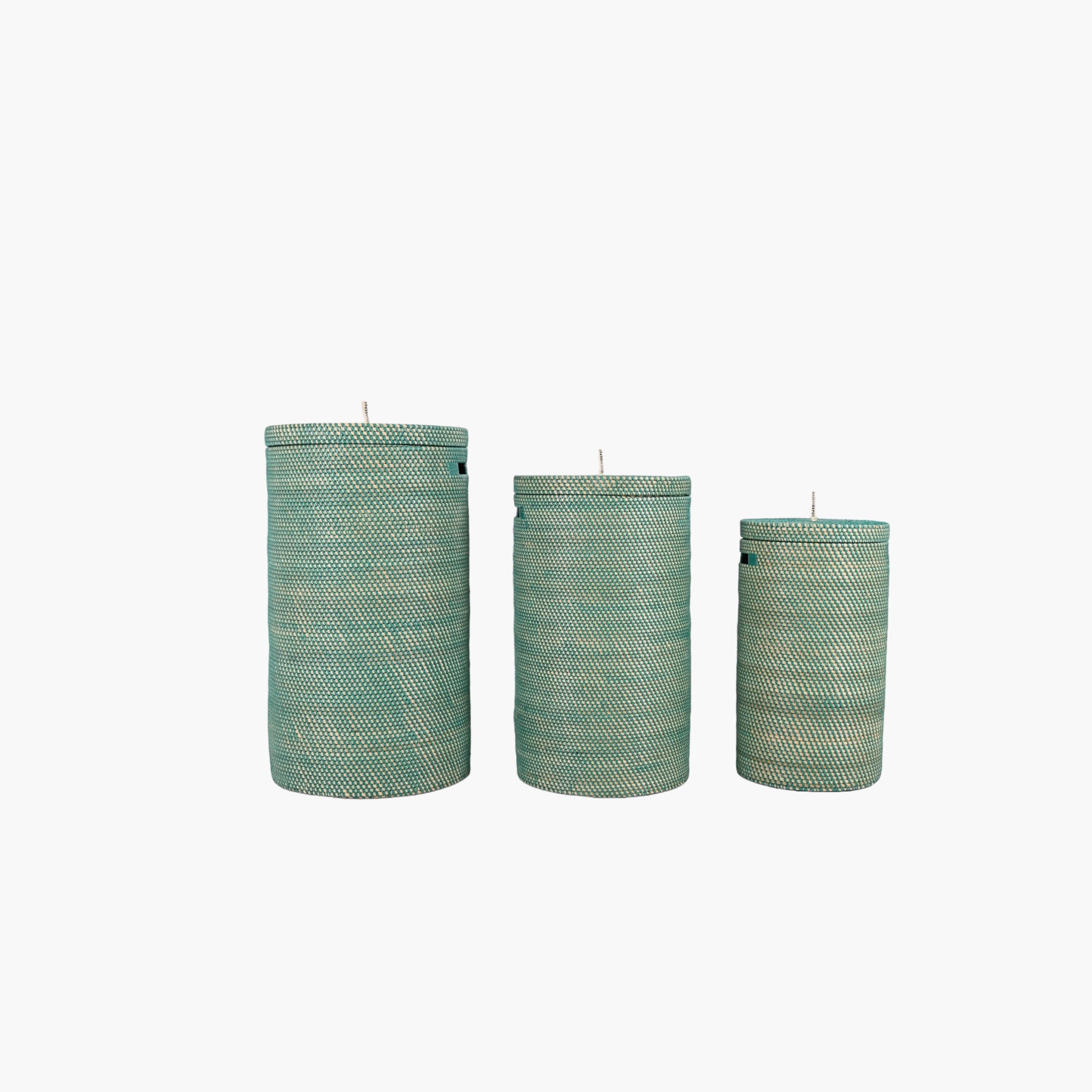 Bambuskurv i grøn genbrugsplast