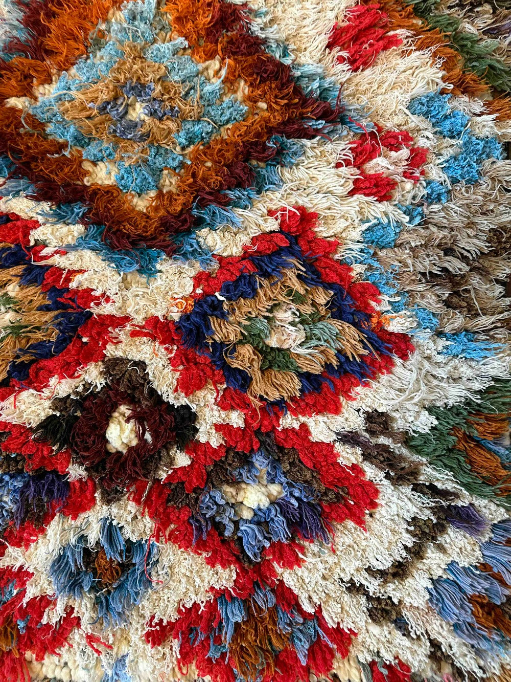 Marokkansk Beni Ouarain gulvtæppe Multifarvet.