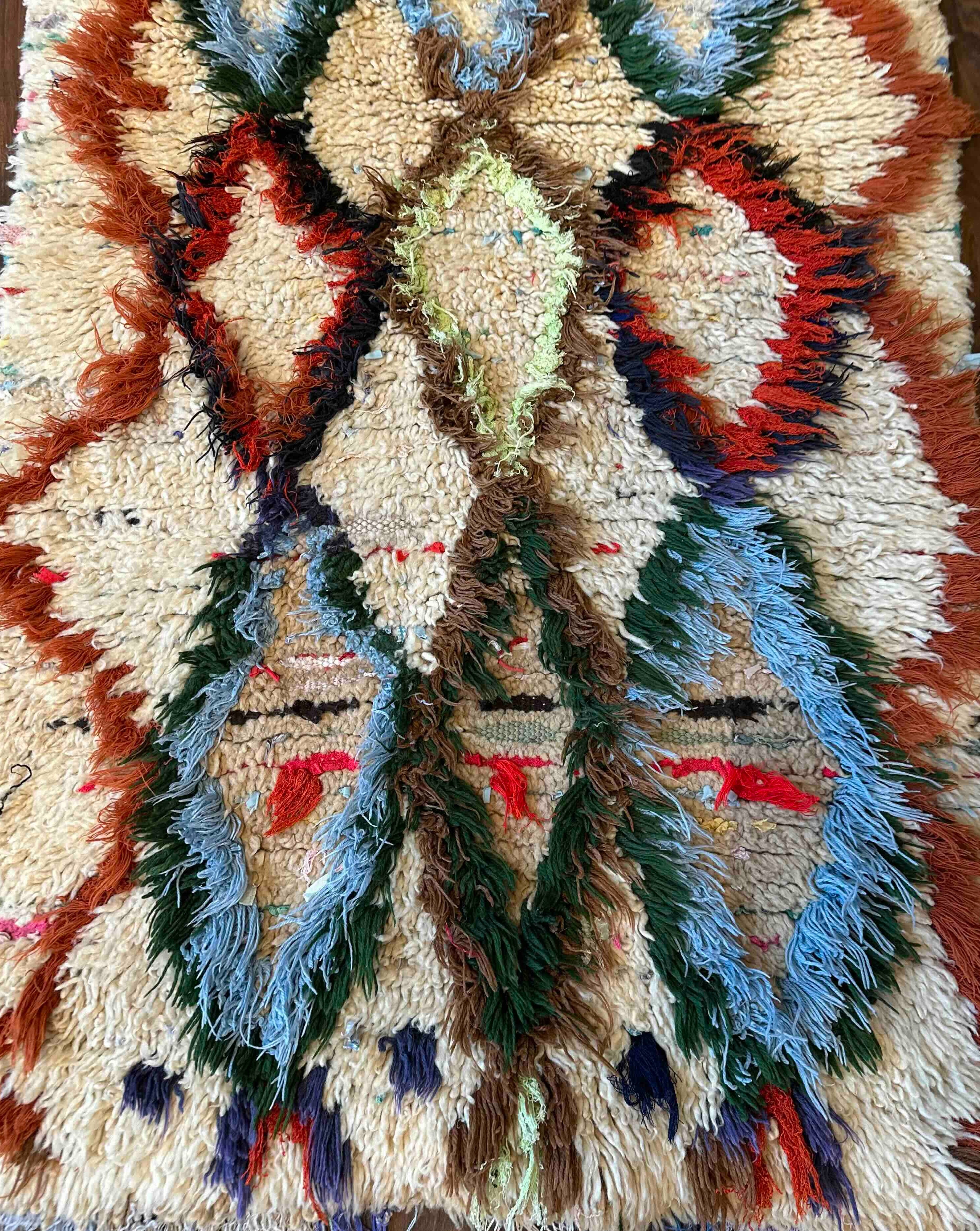 Eksklusivt Marokkansk Beni Ouarain Gulvtæppe