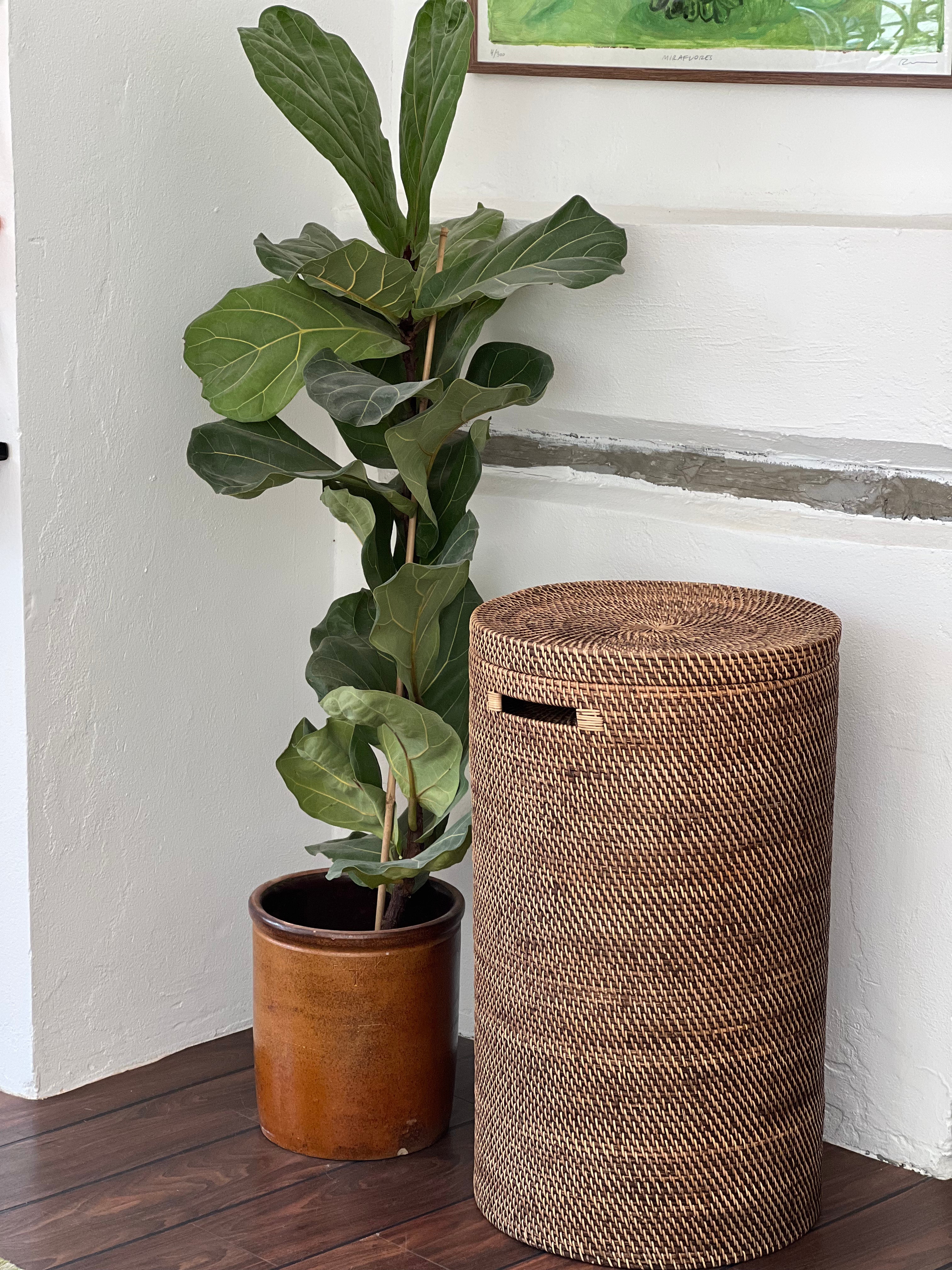 Håndlavet Bambuskurv i Naturbrun