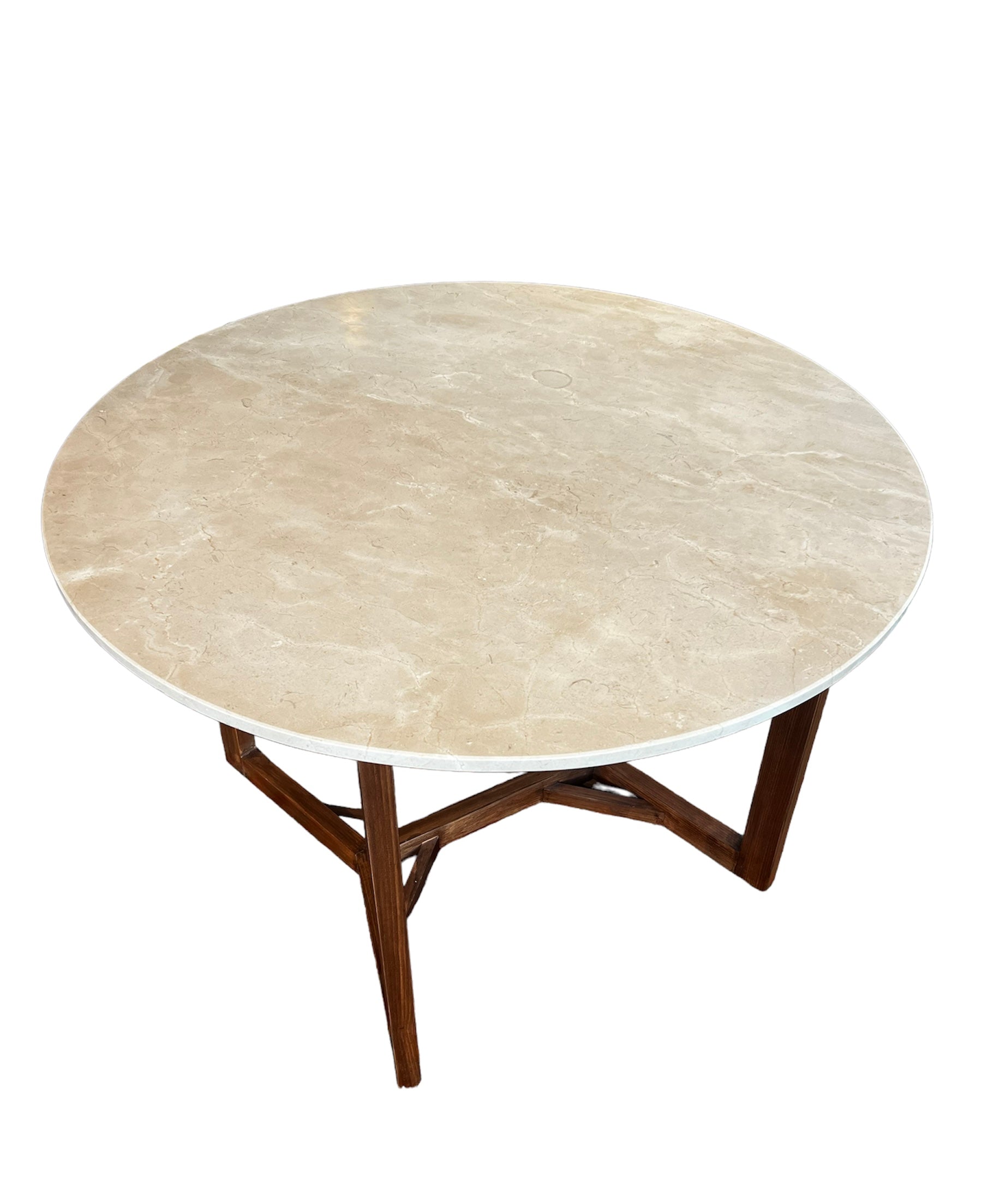 Rundt marmor spisebord sand farve  