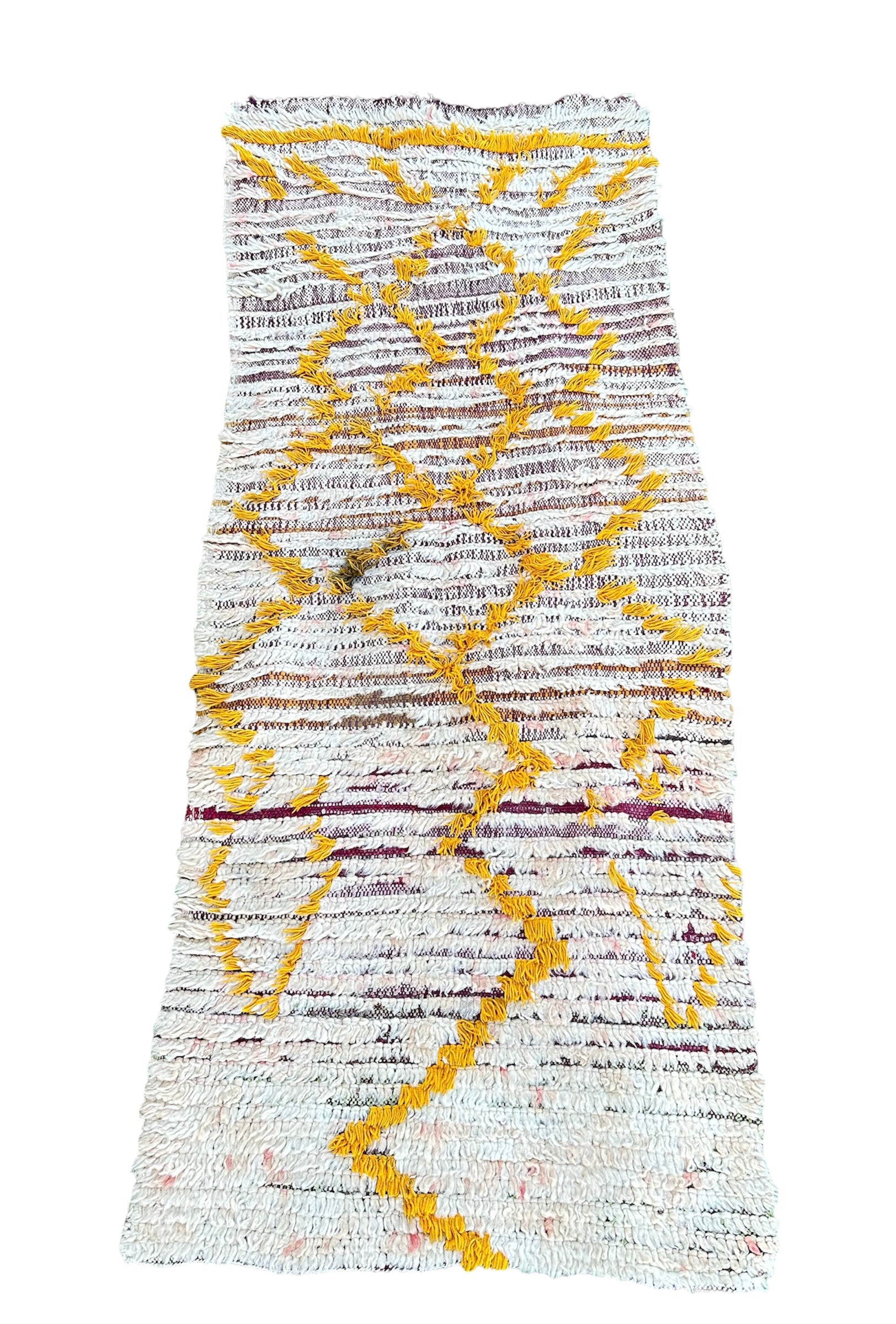 Barber tæppe fra Marokko i en lys farve med gule streger