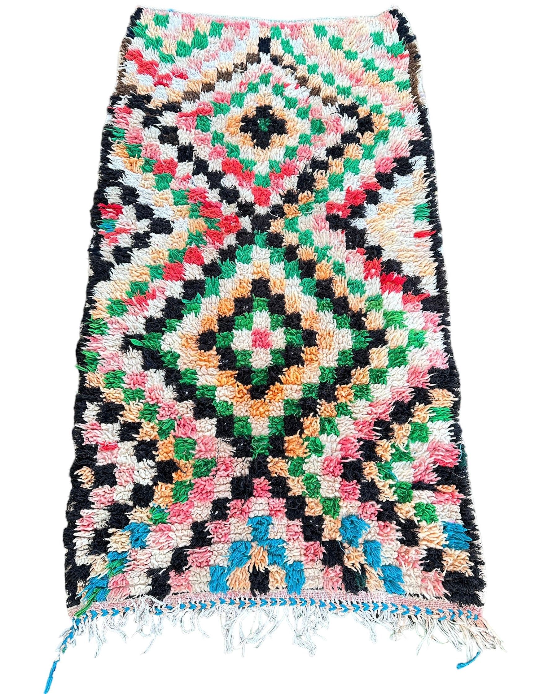 Boucherouite tæppe er en farverig firkanter og unik type